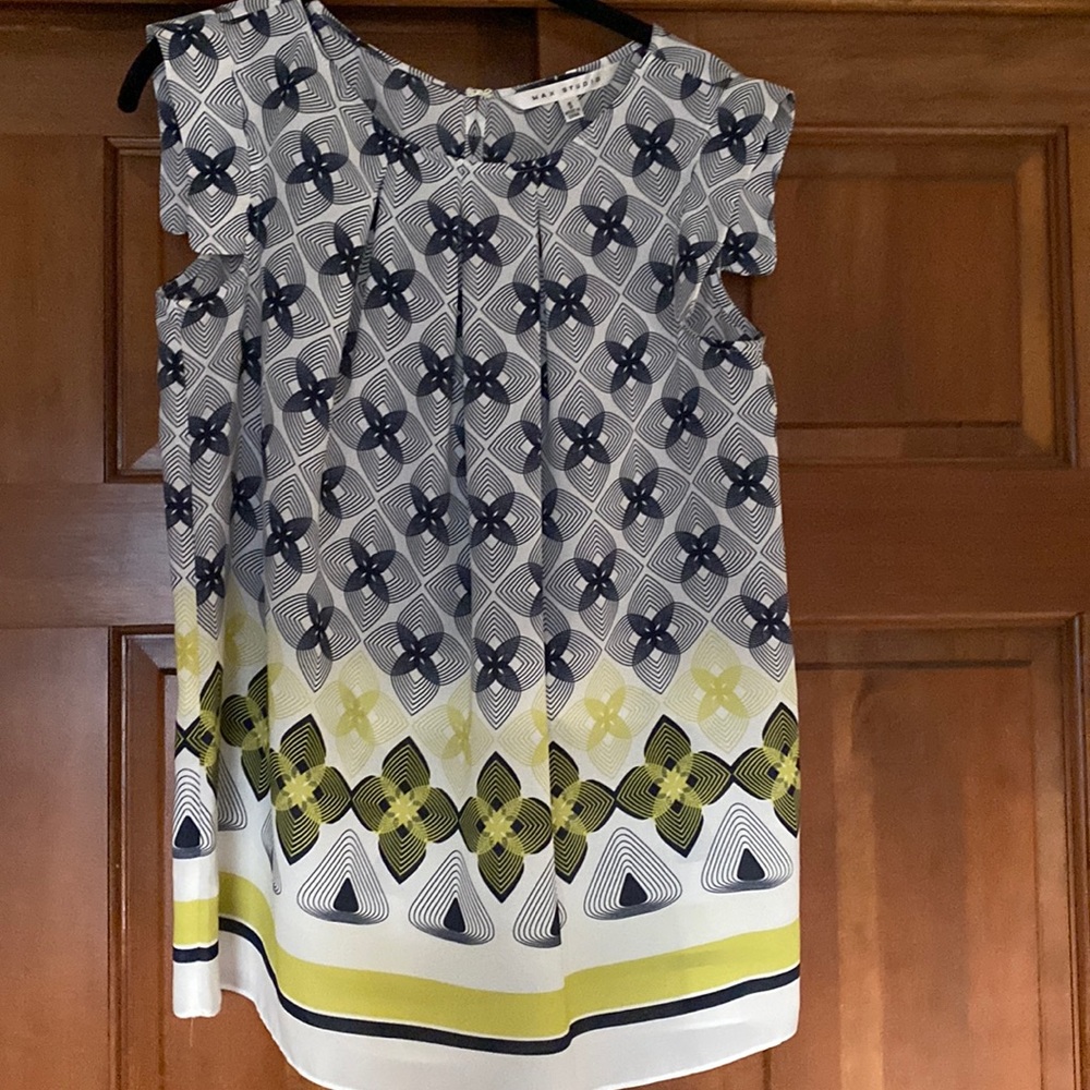 Max Studio flutter style, sleeve blouse.